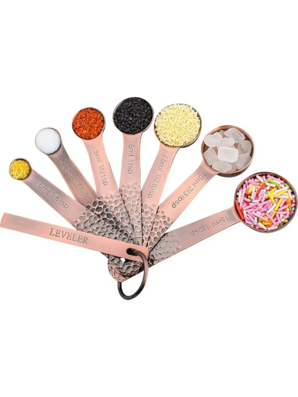 14-Piece Copper Measuring Cups & Spoons Set for Baking & Cooking - Stainless